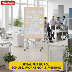 Tableau de présentation mobile | Giant | Tableau feutre double face 80 x 120 cm avec roulettes verrouillables et tablette | Disponible en plusieurs couleurs
