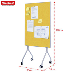 Tableau de présentation mobile | Giant | Tableau feutre double face 80 x 120 cm avec roulettes verrouillables et tablette | Disponible en plusieurs couleurs