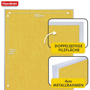 Tableau de présentation mobile | Giant | Tableau feutre double face 80 x 120 cm avec roulettes verrouillables et tablette | Disponible en plusieurs couleurs