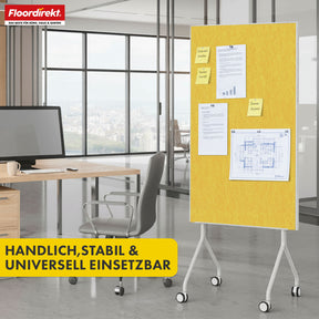 Tableau de présentation mobile | Giant | Tableau feutre double face 80 x 120 cm avec roulettes verrouillables et tablette | Disponible en plusieurs couleurs