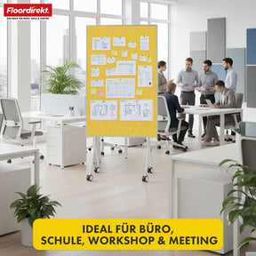 Tableau de présentation mobile | Giant | Tableau feutre double face 80 x 120 cm avec roulettes verrouillables et tablette | Disponible en plusieurs couleurs