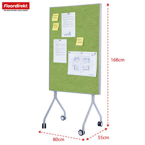 Tableau de présentation mobile | Giant | Tableau feutre double face 80 x 120 cm avec roulettes verrouillables et tablette | Disponible en plusieurs couleurs