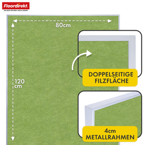 Tableau de présentation mobile | Giant | Tableau feutre double face 80 x 120 cm avec roulettes verrouillables et tablette | Disponible en plusieurs couleurs