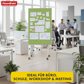 Tableau de présentation mobile | Giant | Tableau feutre double face 80 x 120 cm avec roulettes verrouillables et tablette | Disponible en plusieurs couleurs