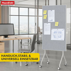 Tableau de présentation mobile | Giant | Tableau feutre double face 80 x 120 cm avec roulettes verrouillables et tablette | Disponible en plusieurs couleurs