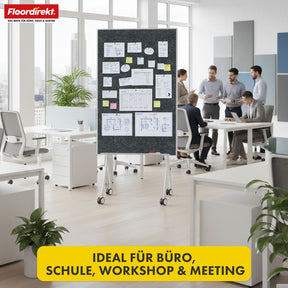 Tableau de présentation mobile | Giant | Tableau feutre double face 80 x 120 cm avec roulettes verrouillables et tablette | Disponible en plusieurs couleurs