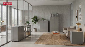 Armoire métallique | Concept Epure MK-129 | Buffet avec 3 compartiments verrouillables | Meuble de rangement moderne