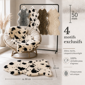 Peau de mouton design | Audrey | Véritable peau d'agneau 100 % laine de mouton | Douce & naturelle