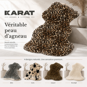 Peau de mouton design | Audrey | Véritable peau d'agneau 100 % laine de mouton | Douce & naturelle