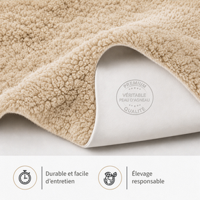 Peau de mouton design | Audrey | Véritable peau d'agneau 100 % laine de mouton | Douce & naturelle