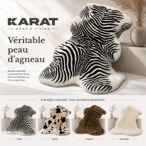 Peau de mouton design | Audrey | Véritable peau d'agneau 100 % laine de mouton | Douce & naturelle