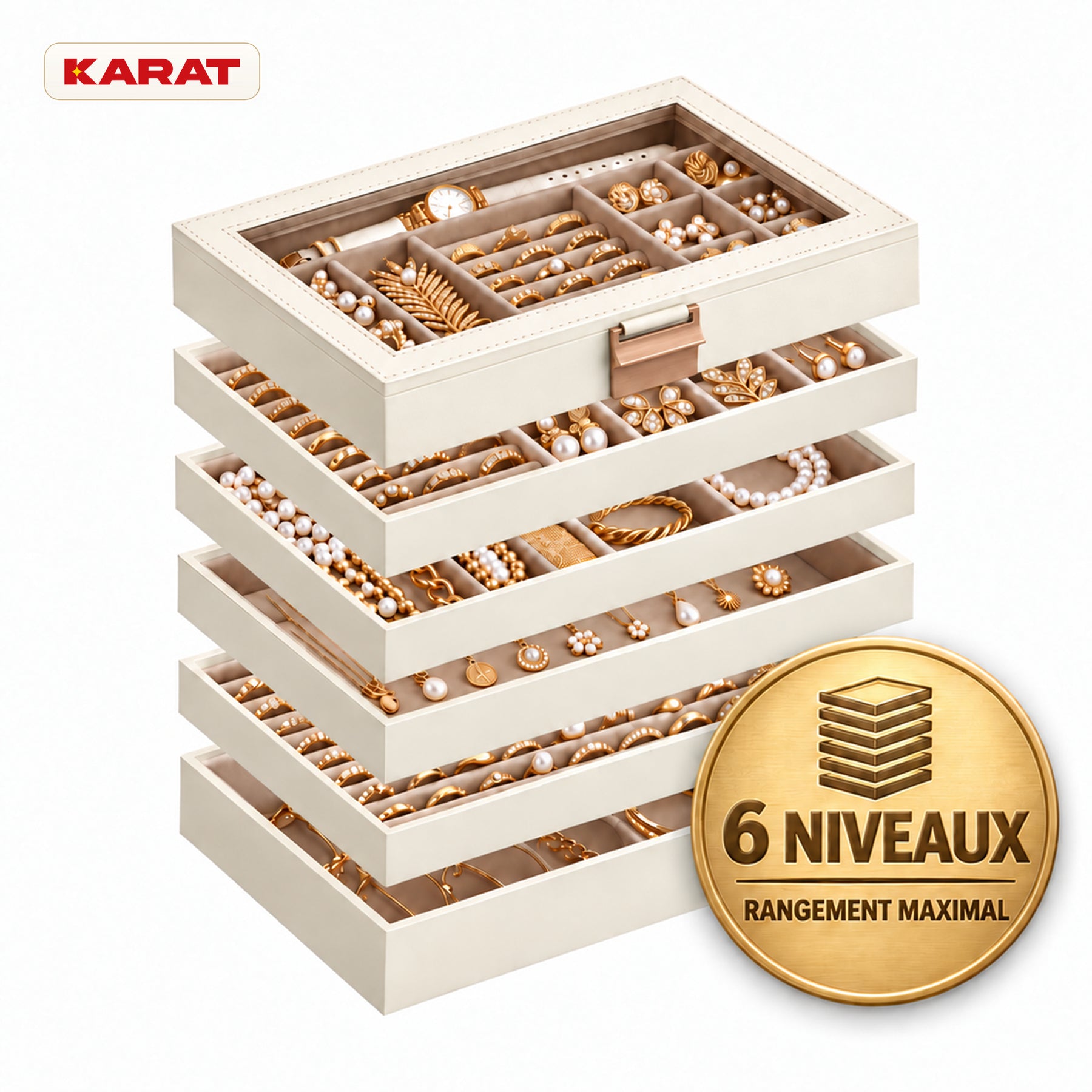 F1_Blanc crème - 6 niveaux