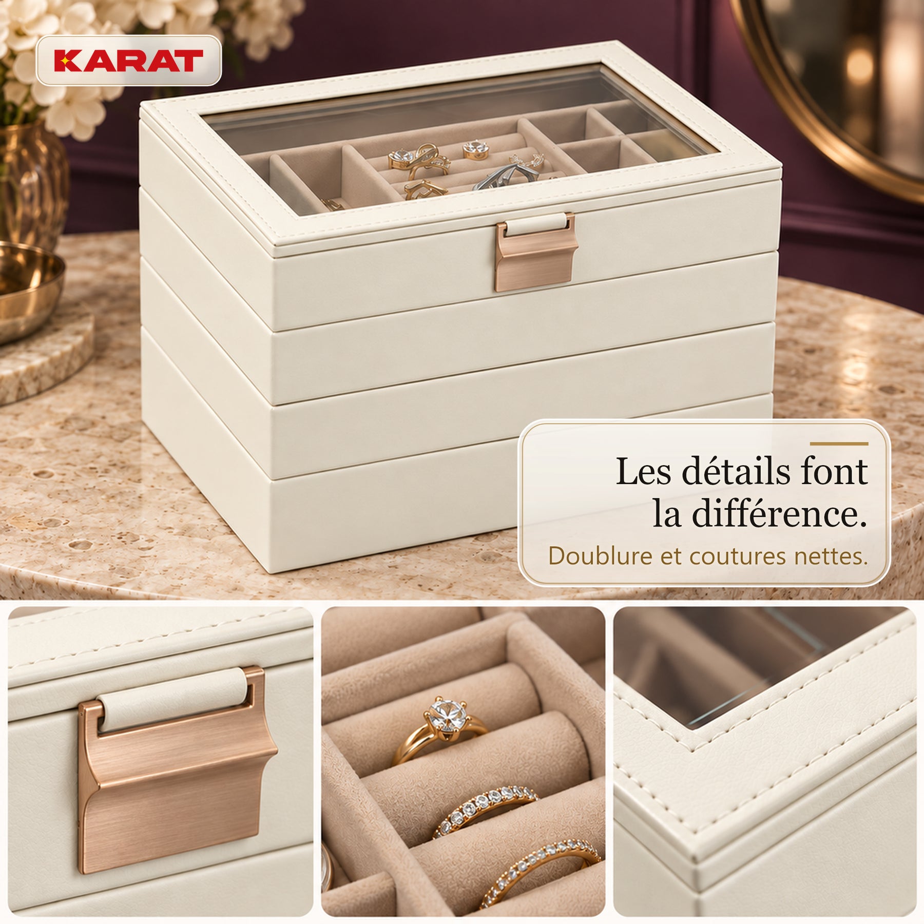 A3_Blanc crème - 4 niveaux