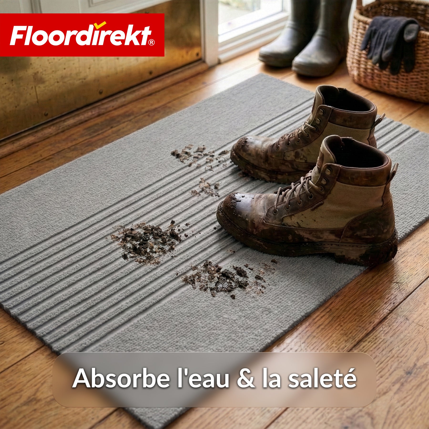 Tapis d’entrée | Circa | Tapis de porte lavable pour intérieur & extérieur | Tapis antidérapant avec dos en TPE