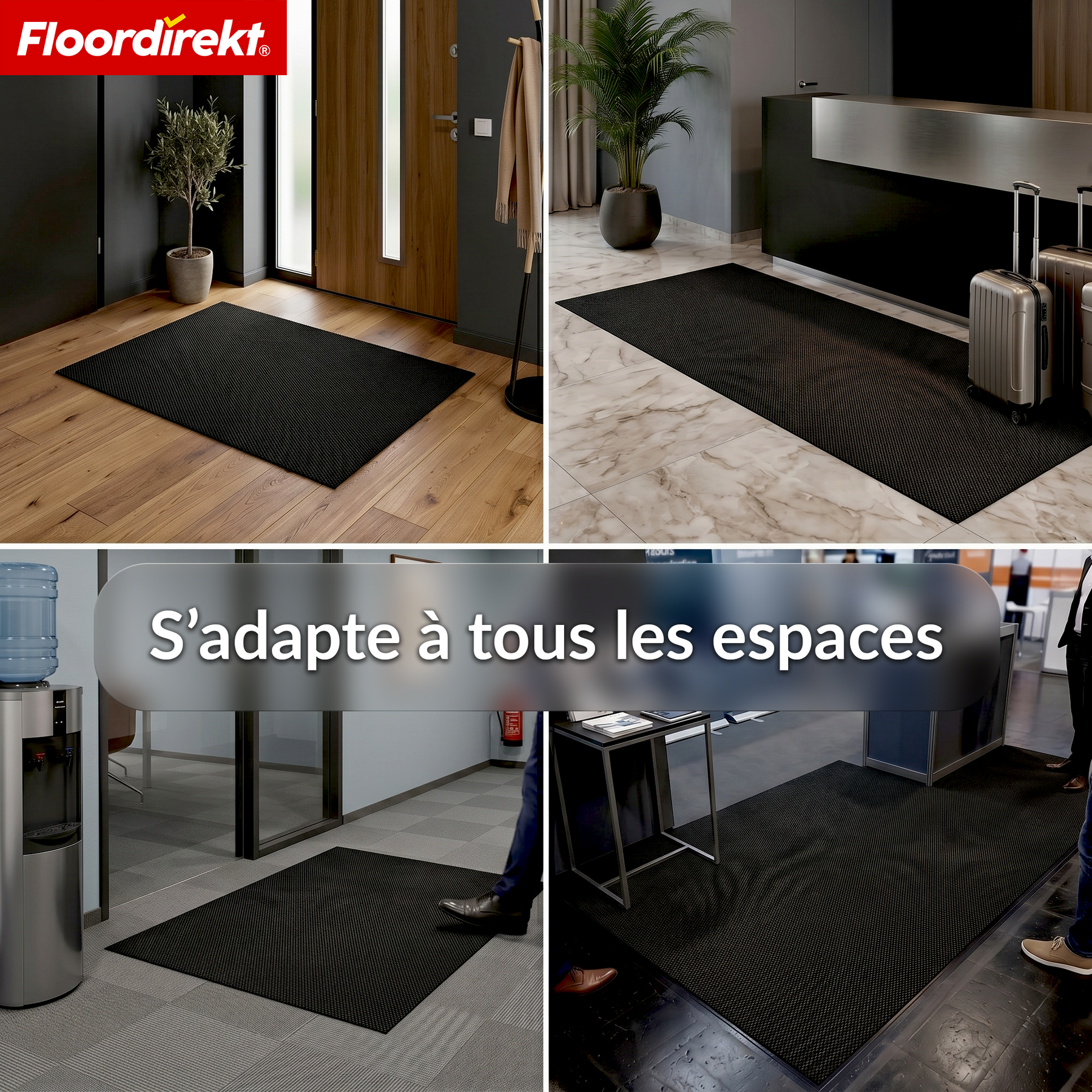 Tapis d’entrée | Hong Kong Pro | Tapis de propreté avec dos en TPE, robuste & antidérapant