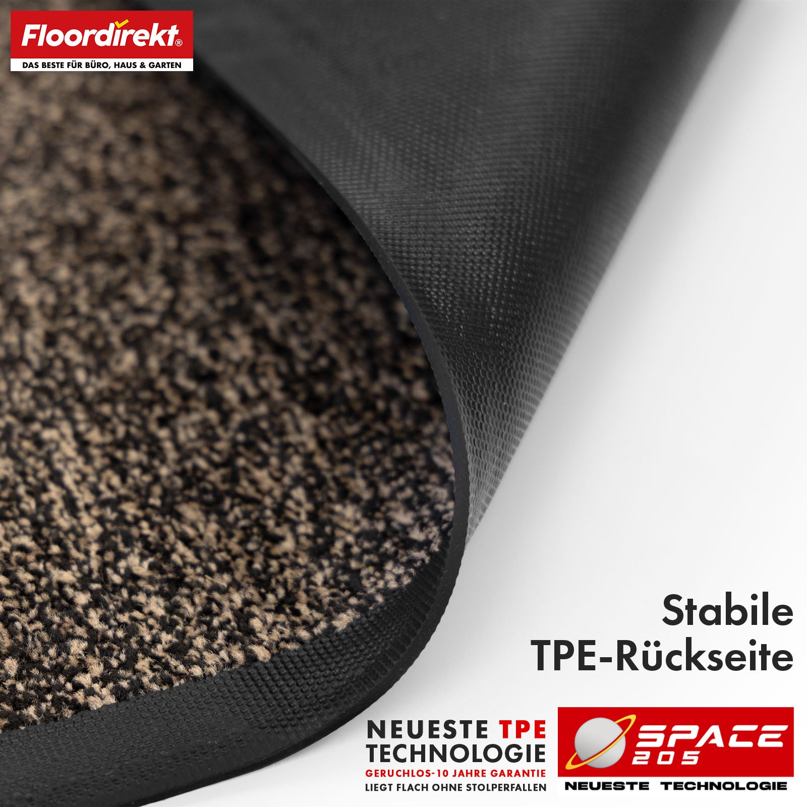 Tapis anti-salissures | Space 205 | Tapis antidérapant avec technologie TPE innovante sur les bords et au dos | Idéal pour les entrées, les couloirs et les portes d'entrée | Disponible en différentes couleurs et tailles