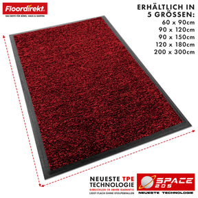 Tapis anti-salissures | Space 205 | Tapis antidérapant avec technologie TPE innovante sur les bords et au dos | Idéal pour les entrées, les couloirs et les portes d'entrée | Disponible en différentes couleurs et tailles
