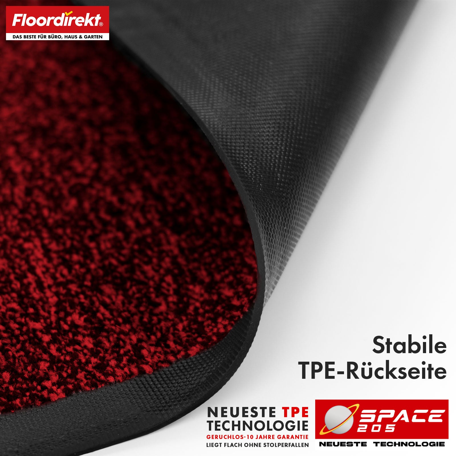 Tapis anti-salissures | Space 205 | Tapis antidérapant avec technologie TPE innovante sur les bords et au dos | Idéal pour les entrées, les couloirs et les portes d'entrée | Disponible en différentes couleurs et tailles