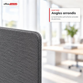 Séparateur de bureau acoustique | Silent Desk | Cloison de bureau revêtue de polyester avec pinces de fixation | 160 × 60 cm | 3 coloris