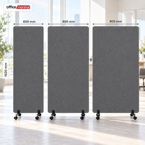Cloison acoustique mobile sur roulettes | Silent Stand | Séparateur d'espace en polyester | 3 tailles