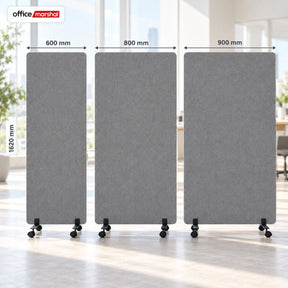 Cloison acoustique mobile sur roulettes | Silent Stand | Séparateur d'espace en polyester | 3 tailles