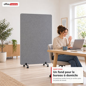 Cloison acoustique mobile sur roulettes | Silent Stand | Séparateur d'espace en polyester | 3 tailles