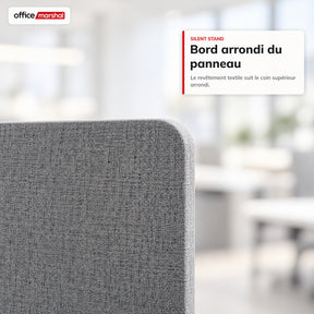 Cloison acoustique mobile sur roulettes | Silent Stand | Séparateur d'espace en polyester | 3 tailles