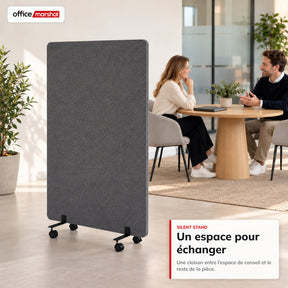 Cloison acoustique mobile sur roulettes | Silent Stand | Séparateur d'espace en polyester | 3 tailles
