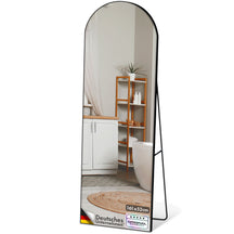 Miroir pleine longueur | Madison | Cadre en aluminium noir incurvé | Sur pied et fixation murale