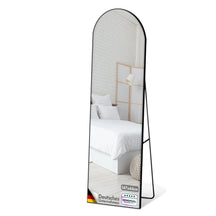 Miroir pleine longueur | Madison | Cadre en aluminium noir incurvé | Sur pied et fixation murale