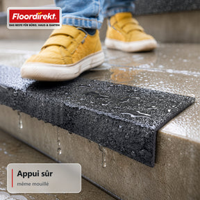 Profil de nez de marche | Core | Profil d'escalier antidérapant en PRV avec revêtement en oxyde d'aluminium