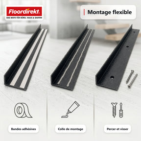 Profil de nez de marche | Core | Profil d'escalier antidérapant en PRV avec revêtement en oxyde d'aluminium