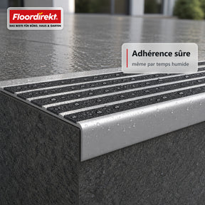 Profil de nez de marche | Titan | Profil antidérapant en aluminium avec insert antidérapant