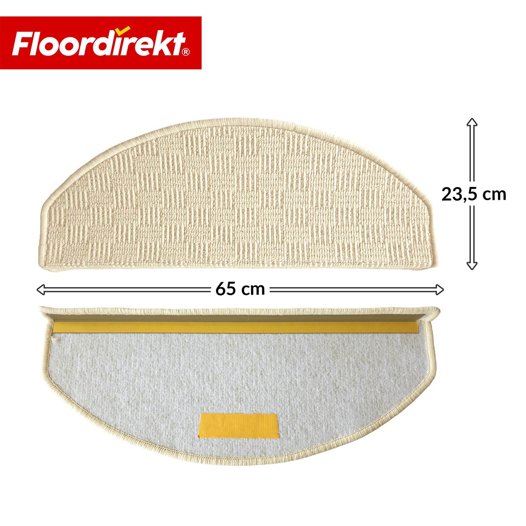 Tapis de marche | Monaco | Tapis d’escalier antidérapant en polypropylène, robuste, insonorisant et facile d’entretien en forme semi-circulaire