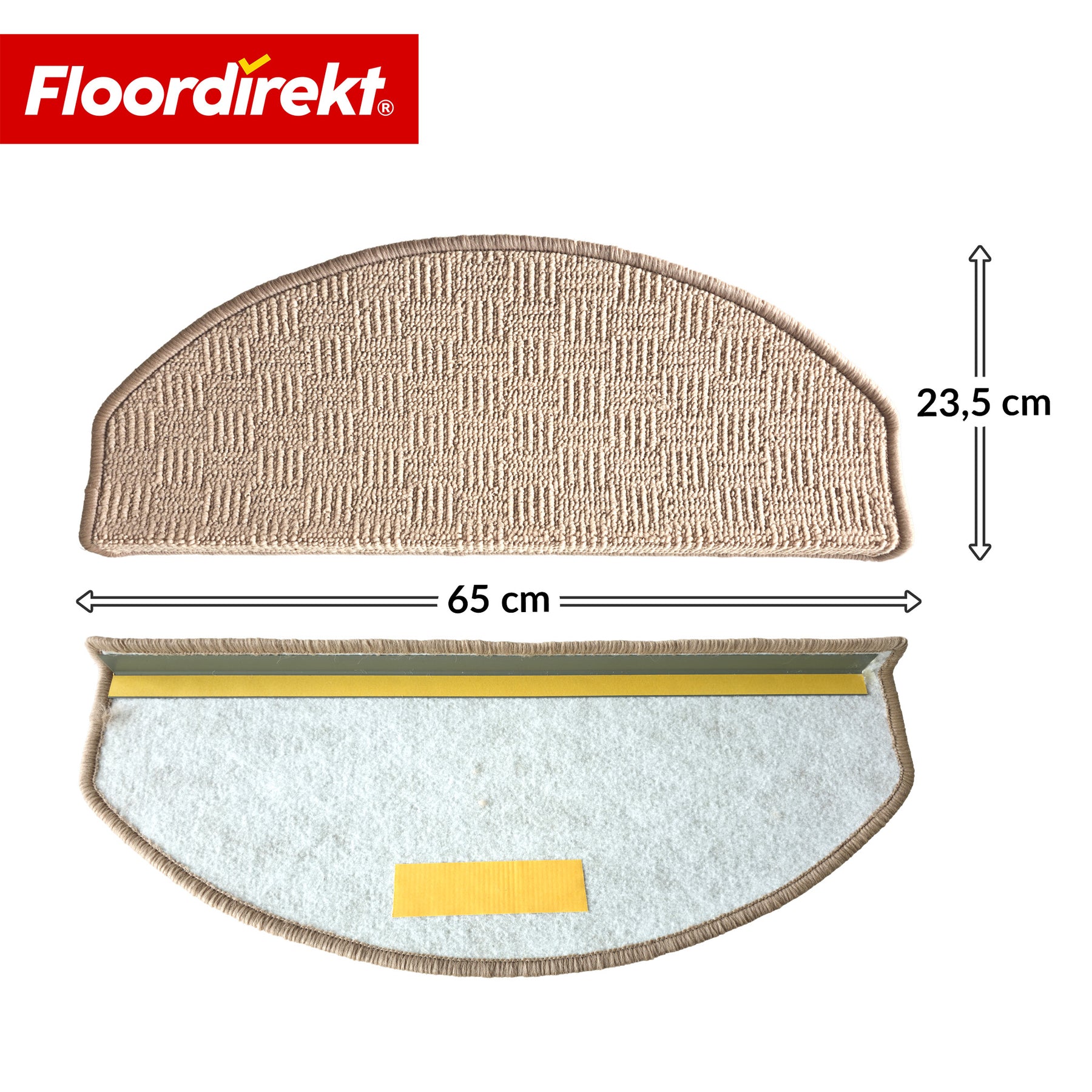 Tapis de marche | Monaco | Tapis d’escalier antidérapant en polypropylène, robuste, insonorisant et facile d’entretien en forme semi-circulaire