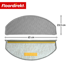 Tapis de marche | Monaco | Tapis d’escalier antidérapant en polypropylène, robuste, insonorisant et facile d’entretien en forme semi-circulaire