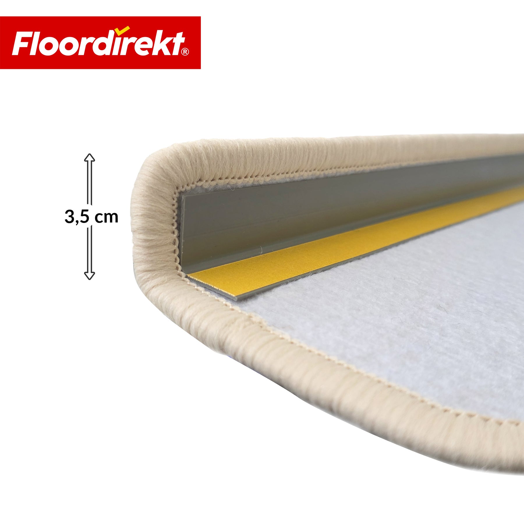 Tapis de marche | Monaco | Tapis d’escalier antidérapant en polypropylène, robuste, insonorisant et facile d’entretien en forme semi-circulaire