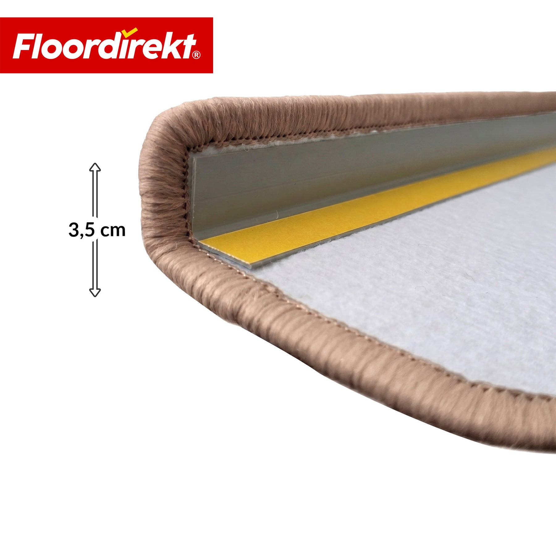 Tapis de marche | Monaco | Tapis d’escalier antidérapant en polypropylène, robuste, insonorisant et facile d’entretien en forme semi-circulaire