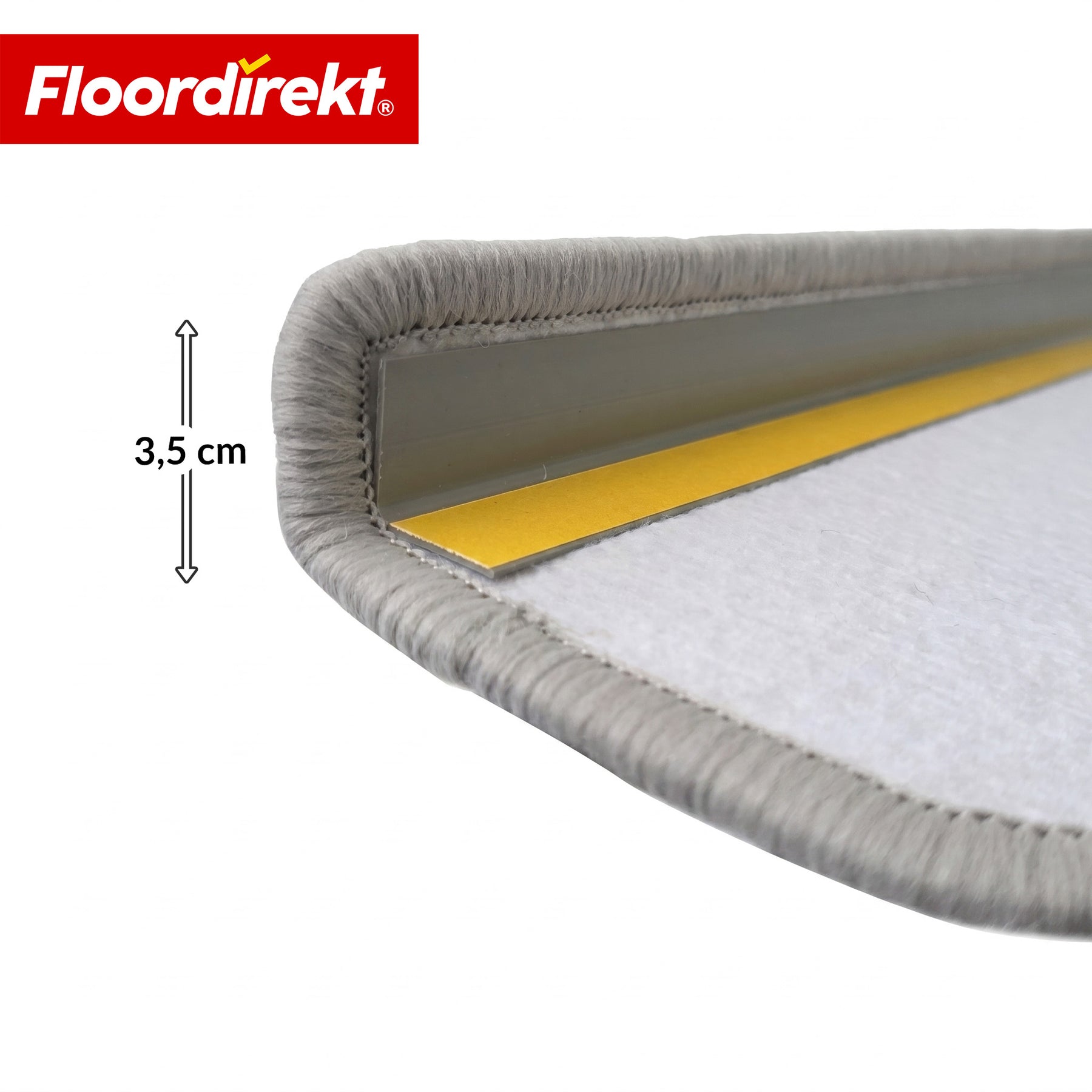 Tapis de marche | Monaco | Tapis d’escalier antidérapant en polypropylène, robuste, insonorisant et facile d’entretien en forme semi-circulaire