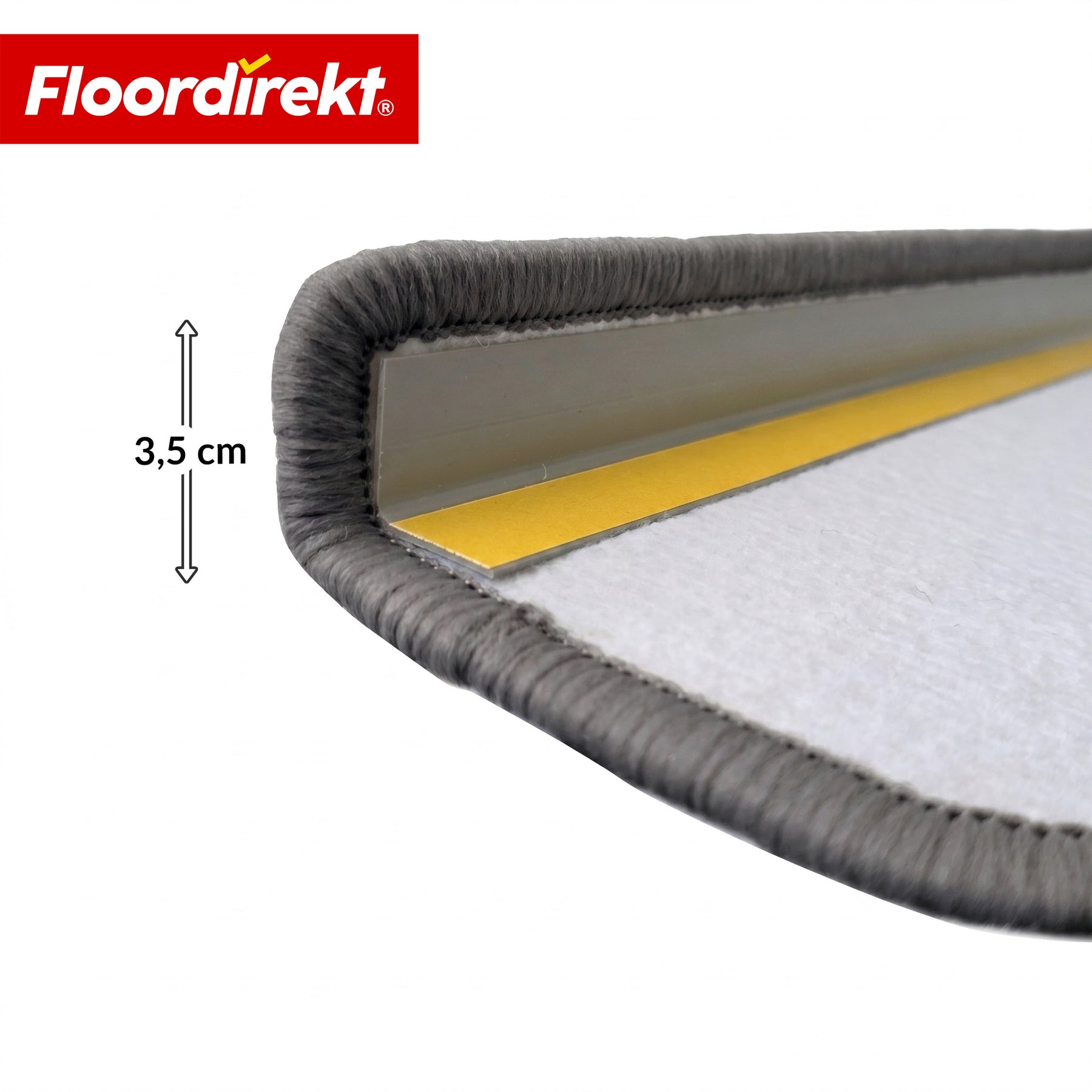 Tapis de marche | Monaco | Tapis d’escalier antidérapant en polypropylène, robuste, insonorisant et facile d’entretien en forme semi-circulaire