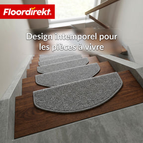 Tapis de marche | Monaco | Tapis d’escalier antidérapant en polypropylène, robuste, insonorisant et facile d’entretien en forme semi-circulaire