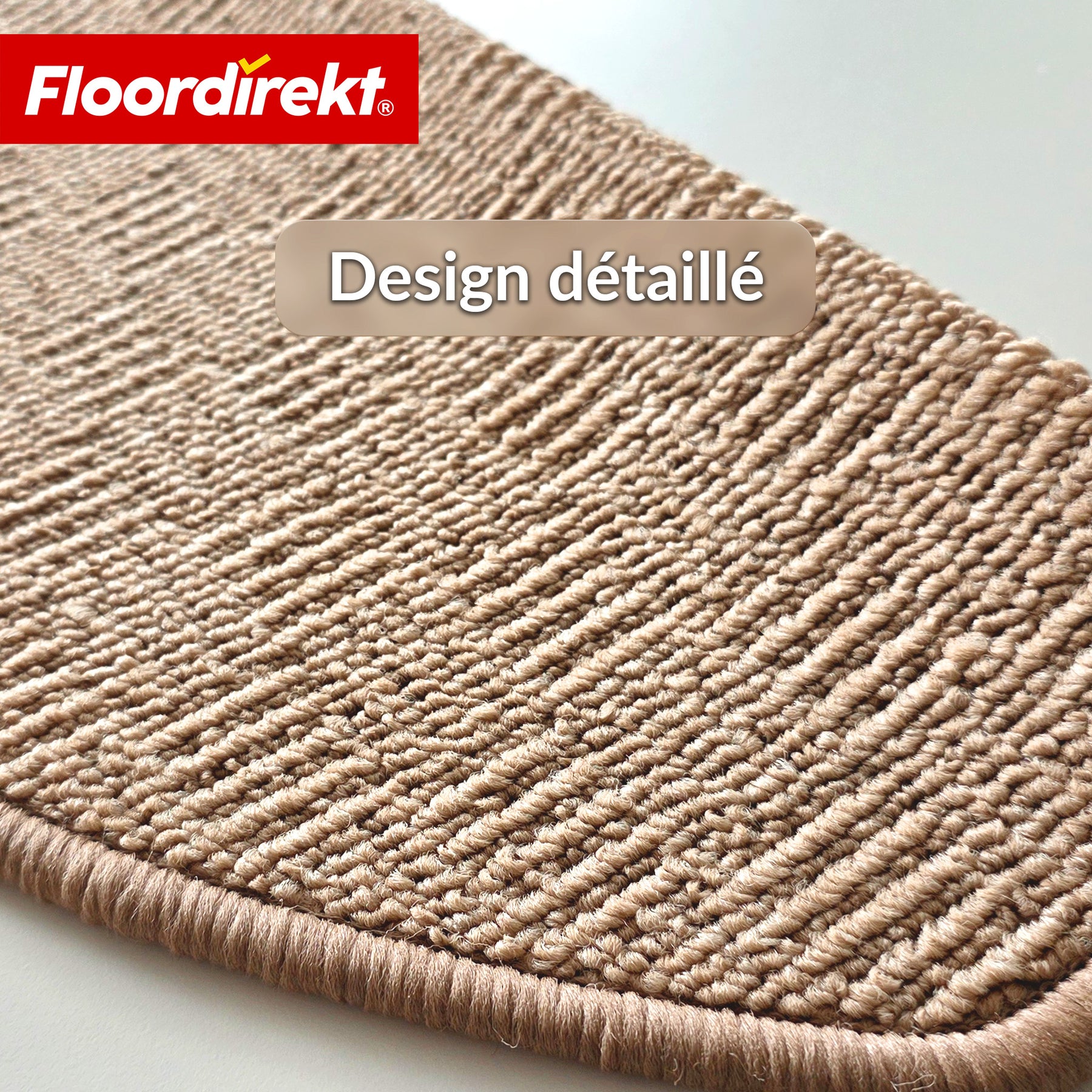 Tapis de marche | Monaco | Tapis d’escalier antidérapant en polypropylène, robuste, insonorisant et facile d’entretien en forme semi-circulaire