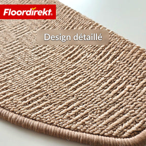 Tapis de marche | Monaco | Tapis d’escalier antidérapant en polypropylène, robuste, insonorisant et facile d’entretien en forme semi-circulaire