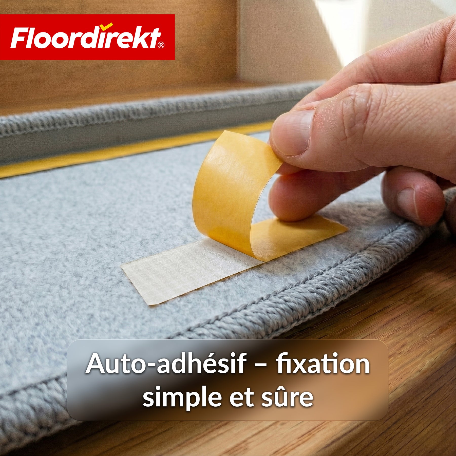 Tapis de marche | Monaco | Tapis d’escalier antidérapant en polypropylène, robuste, insonorisant et facile d’entretien en forme semi-circulaire