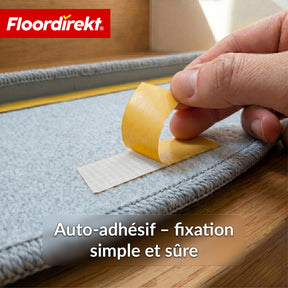 Tapis de marche | Monaco | Tapis d’escalier antidérapant en polypropylène, robuste, insonorisant et facile d’entretien en forme semi-circulaire