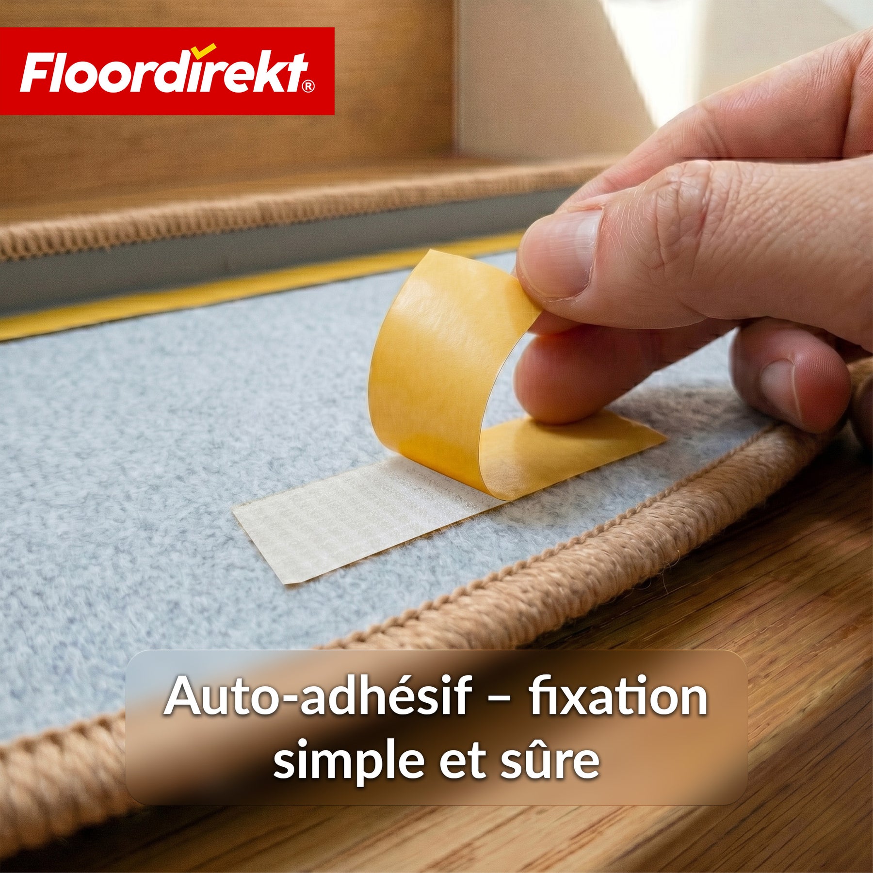 Tapis de marche | Monaco | Tapis d’escalier antidérapant en polypropylène, robuste, insonorisant et facile d’entretien en forme semi-circulaire