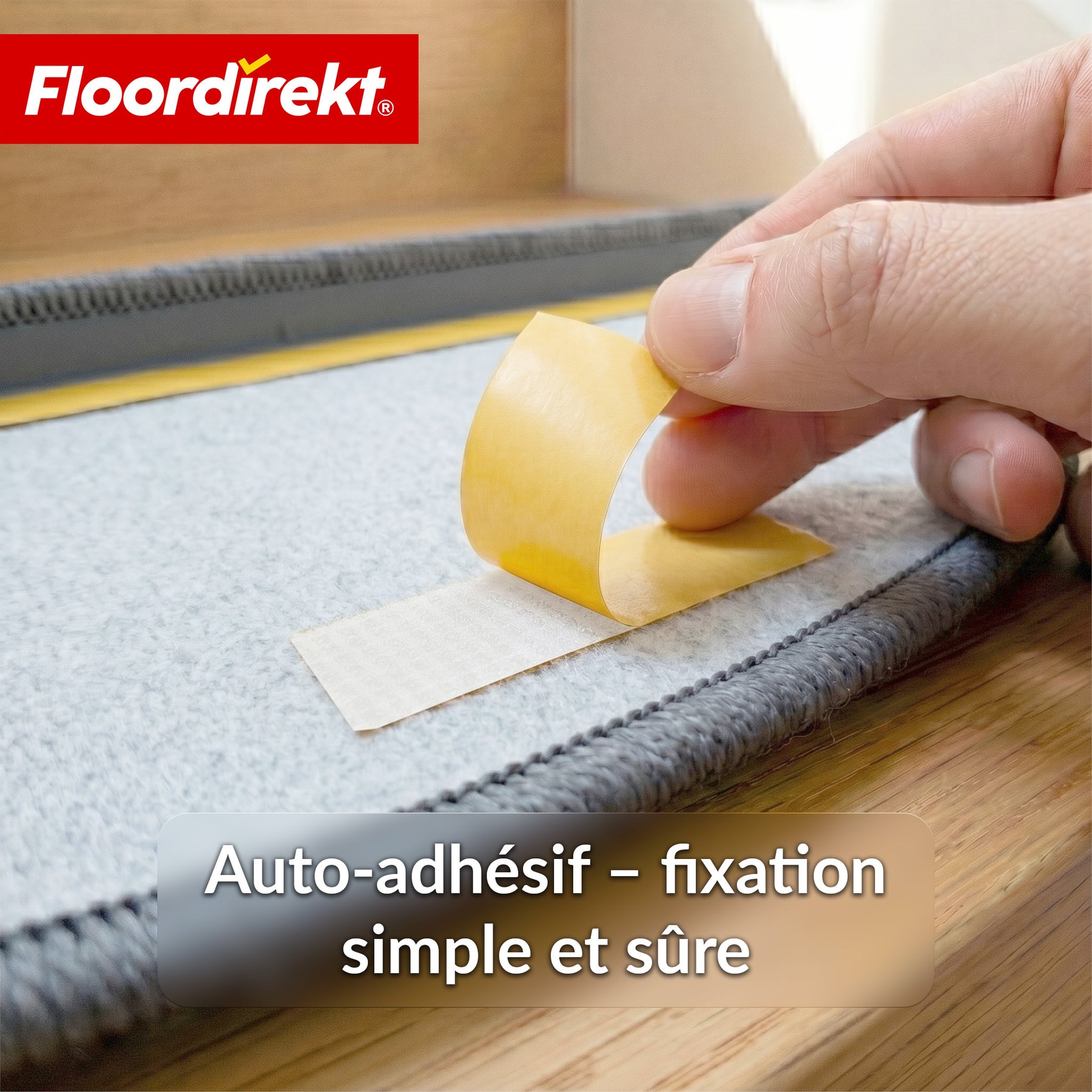 Tapis de marche | Monaco | Tapis d’escalier antidérapant en polypropylène, robuste, insonorisant et facile d’entretien en forme semi-circulaire