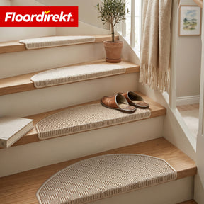 Tapis de marche | Monaco | Tapis d’escalier antidérapant en polypropylène, robuste, insonorisant et facile d’entretien en forme semi-circulaire