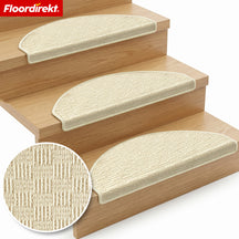 Tapis de marche | Monaco | Tapis d’escalier antidérapant en polypropylène, robuste, insonorisant et facile d’entretien en forme semi-circulaire