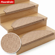 Tapis de marche | Monaco | Tapis d’escalier antidérapant en polypropylène, robuste, insonorisant et facile d’entretien en forme semi-circulaire